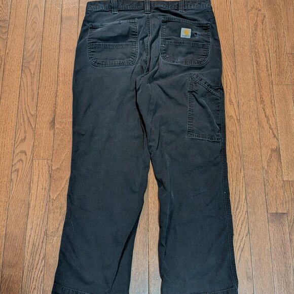 Carhartt Black Rugged Flex Relaxed Fit Canvas Work Pants - Size 34x30 - Picture 1 of 5
